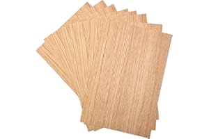 Kontrasti Impiallacciatura di Rovere Rigato Spessore 0,4mm x 8 Fogli | Legno grezzo | Tranciato adatto per: modellismo, mobili, lavori di riparazione, restauro, bricolage, fai da te, DIY e artigianato