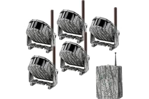 DOWESYEEN Detector Movimiento Inalambrico, Caza con Alarma en Reloj Alcance hasta 300m Sensor Detectores de Movimiento con Sonido y Vibración Seguimiento de Animales Alarma (1 Receptor Y 5 Detectore)