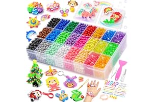 CGBOOM 6800 Abalorios Cuentas De Agua Recambio Bolitas, Perlas Completo Juego Manualidades para Niños,Cuentas de Fusibles de Agua Juguetes para Principiantes,Artesanía Educativa para Niños