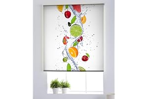 Estoralis | Cocina | Estor Enrollable Diseño Moderno | Translúcido Estampado Digital | Modelo C-1229 | 110 x 180 cm (Ancho/Alto) Tamaño Tela 107 x 175 cm | Estores para Ventanas y Puertas