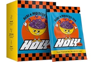 ‎HOLY ENERGY HOLY Iced Tea® 10er Probier-Box 'Acai x Hibiscus' mit Acai Hibiskus Geschmack Pulver | 10 Portionen mit Antioxidantien | Zuckerfreier Eistee | Vegan mit 100% natürlichen Fruchtaromen