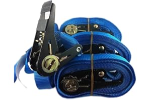 Timtina En12195-2 Lot de 4 sangles à cliquet, charge max : 800 kg, 4-6 m