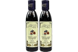 Giuseppe Giusti Aceto Balsamico di Modena IGP Fico Lot de 2 flacons de crème traditionnelle italienne à base de vinaigre de baume « Figue » 250 ml
