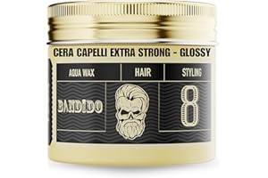 BANDIDO Aqua Wax Black 8 Tenuta Estrema – Cera Capelli Uomo Effetto Lucido e Brillante – Cera per Capelli Uomo Modellante per Fissaggio a Lunga Durata – Hair Fiber Profumo fruttato - 125ml