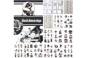 NOTIONSLAND 20 Blatt Scrapbook Stickers Book, 100+ Journaling Aufkleber für Scrapbooking Supplies, PET Ästhetische Vintage Aufkleber für Scrapbooking