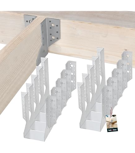 Staffa Per Travi DURAVIS® Alberts – Tipo A, Doppia Rivestimento Nero Diamante, Larghezza 80mm, Altezza 120mm