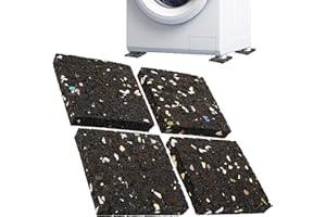 ECENCE 4 Pièces Tapis Anti-Vibration pour Lave-Linge, Sèche-Linge, Enceintes - Amortisseurs Silencieux, Fabriqué en Allemagne, 10, Noir