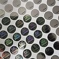 1000 Pcs 0.39 inch Silver High Security Tamper Evident Warranty Void QC Passed Hologram Labels/Stickers w/Unique Sequential Serial Numbering