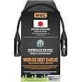 WORLDS BEST CABLES 30 CM – Quad Balanced Microphone Cable CUSTOM MADE using Mogami 2534 wire and Neutrik NC3MXX-B Male & NC3FXX-B Female XLR Plugs.
