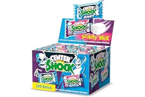 ‎CENTER SHOCK Center Shock Scary Mix, Box mit 100 Kaugummis, extra-sauer mit verschiedenen Sorten, ideal für Geburtstag, Pinata, Candy-Bar, Schultüte und Weihnachten, 400g