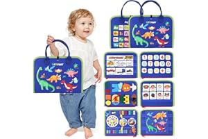 URMYWO Busy Board dla małych dzieci, Montessori, zabawka, do przedszkola, zajęcia edukacyjne z liczbą alfabetu, zabawka podróżna, prezent do samolotu, samochodu, umiejętności motoru, niebieska