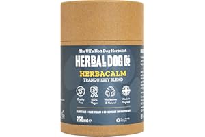 Herbal Dog Co HerbaCalm Powder Calming Supplements for Dog Anxiety, 250ml - Helps with Fireworks, Vet Trips & Separation Anxiety for Dogs & Puppies - All-Natural, Vegan, Made in UK