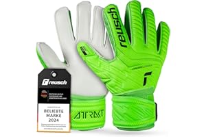‎REUSCH Reusch Attrakt Grip Finger Support Junior Flexible Torwarthandschuhe Kinder Jugendliche Fußballhandschuhe mit Fingerprotektion für alle Spielfeldoberflächen und jedes Wetter