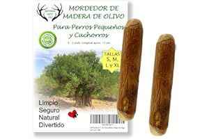 ARTISAN GIFT CO Mordedor, Palo de Madera de Olivo, Juguete para Perros (S - 12cm) 2 unds