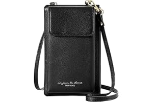 Aeeque Mini Sac pour Téléphone Portable, Simple Portefeuille Femme Porte-cartes avec Pochette GSM, Sac Bandoulière Femme Smartphone en PU Cuir, Petit Porte Monnaie femme