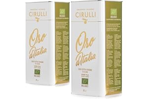 FRANTOIO OLEARIO CIRULLI Cirulli Huile d'olive Bilologique extra vierge italienne extraite à froid, (2 x 3 Litres)
