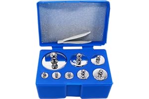 HFS (R) M2 Class 8-Piece Scale Balance Calibration Weight Set with Case (10g, 20g, 20g, 50g, 100g, 100g, 200g, 500g)-1000g Total Weight