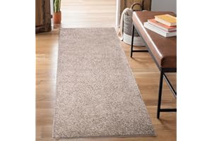 ‎CARPET CITY carpet city Shaggy Hochflor Teppich - Läufer 80x300 cm - Sand-Beige - Langflor Flurteppich - Einfarbig Uni Modern - Flauschig-Weiche Teppiche Schlafzimmer Deko