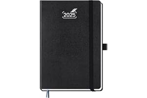 BEZEND Agenda 2025 A5 in Italiano | Agenda Settimanale con Carta da 120 g/m² e Pagine di Note Punteggiate,14,8 x 21,5 cm Copertina Rigida - Nero