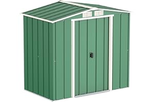 Duramax 6 x 4 ft Eco Cobertizo de Metal con OW Trim – Verde
