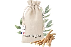 Cosm'Ethics® Lot de 10 Bâtons de Siwak Extra fin Naturel | Miswak Salvadora Persica–Dentifrice Siwak Écologique Biodégradable | Blanchiment Naturel des Dents Haleine Fraîche Gencives Protégées