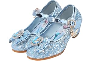 Vorkhuaeri Mädchen Prinzessin ELSA Schuhe Stöckelschuhe Kinder Glitzer Tanz Sneakers Prinzessin Kostüm Kinderschuhe für Dress Up Party Cosplay Hochzeit