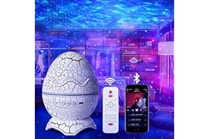 ‎SZPACMATE Dinosaurier Ei Galaxie Sternenhimmel Projektor mit Drahtlosem Musikplayer, Sternenprojektor Nachtlicht mit Weißem Rauschen,Nebel,Timer & Fernbedienung Beste Geschenk für Kinder/Erwachsene Schlafzimmer