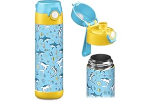 Jarlson® Borraccia Bambini Acciaio Inox MALI, Bottiglia Termica, Senza BPA, Bottiglia Acqua, Termos, Thermos