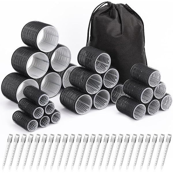 Cludoo Lockenwickler Set – 36 Stück, 2 Größen (44mm & 63mm) Mit Edelstahl-Clips – Selbsthaftend Für Volumen & Locken