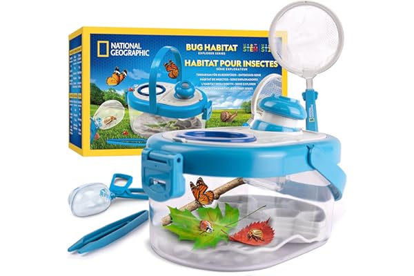National Geographic Kit de Capture d’Insectes pour Enfants – Set d’Exploration avec Filet, Boîte d’Observation Grossissante, Pince & Plus