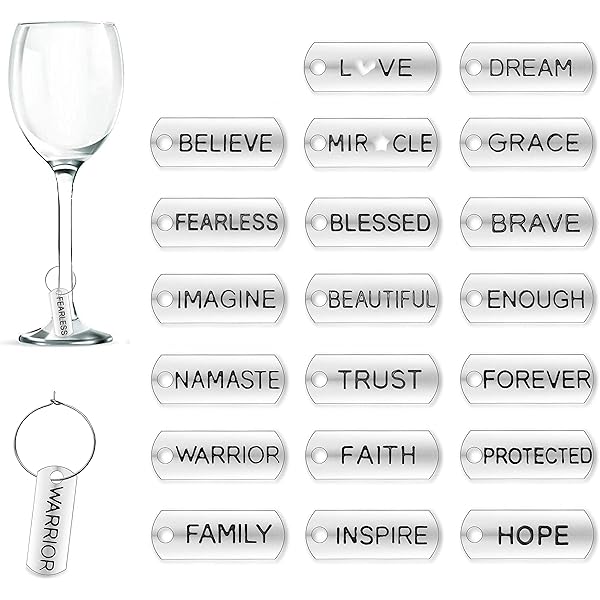 BESTOYARD 6 stuks glazen markers voor Kerstmis glasmarkeringen glasparkering wijnglasmarkering drankmarkeringen ringen markering voor kerstdecoratie tafeldecoratie party decoratie