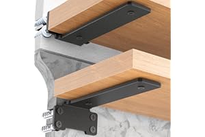 Yeabett 2 stück Regalhalterung Regalträger 20 cm, Regalwinkel Schwerlast, 75 kg Tragkraft, schwarz