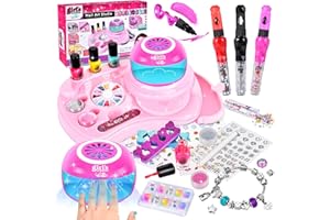 Joellfuner Kit Unghie Bambina, Nails Set per Unghie Bambina, Kit Smalto Unghie Bambini, Nail Art Manicure Gioco, Trucchi Bambina Set, Regalo Bambina 6 7 8 9 10 11 12 Anni Natale Compleanno