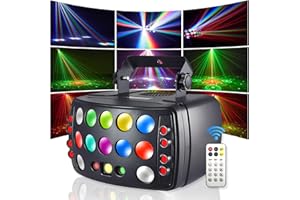 Eagou Diary jeux de lumière pour soiree, RGBW LED jeu de lumière 4 en 1 avec plusieurs modes de travail, 50W lampe disco, gradation ultra lisse pour fête disco DJ maison bar