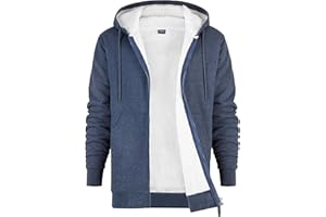 CityComfort Sweat à Capuche Homme Zippé Hoodie Pull Polaire Zippé Veste à Capuche Fourrée Blouson Doublé Vêtement Homme Hiver Chaud Tailles M-XXXL