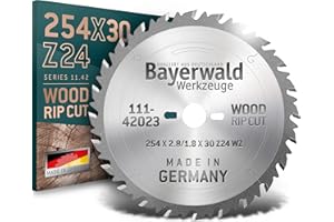 Bayerwald Carbide Circular Saw Blades with Alternating Tooth Coarse, Quick Cuts - Firewood & Engineered Wood Materials | for Circular Table Saws, Circular Saws & Rocker Saws.