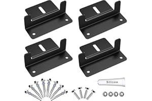 POWOXI Solar Panel Mounting Bracket Aluminum Solar Panel Z Brackets Roof Solar Panel Bracket for RV, Boat, Wall, Caravans, Yacht and Other Off Gird Installation, Set of 4 Units, Black
