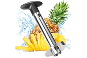 COM-FOUR® Cortador de piña 3 en 1 - pelador de piña de acero inoxidable, apto para lavavajillas - descorazonador de piña - descorazonador de piña con cuchilla afilada (01 pieza - cortador de piña)