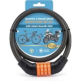 Smartizi 4 Haneli Şifreli Bisiklet Kilidi (80 cm) - &Ccedil;elik Halatlı G&uuml;venlik Kilidi Motosiklet ve Bisiklet İ&ccedil;in