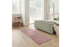 ‎CARPET STUDIO Carpet Studio Santa Fe Teppich Läufer Rosa, Läufer Flur 57x150cm, Kurzflor Teppiche, Küchenläufer, Wohnzimmerteppich, Bettvorleger Schlafzimmer