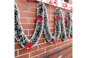 FOX·BUNNY Lametta Girlande Weihnachtsgirlande, 10 Meter zum Aufhängen - Weihnachts Girlande für Innen-/ Außenbereich, Weihnachtsfeier-Deko & Festivals