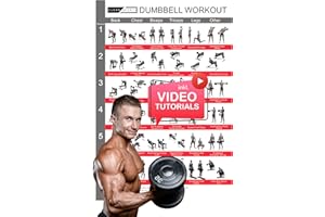 CLEAN SPORTS Poster d'entraînement d'haltères DINA1 avec six entraînements du corps entier | Poster de sport Dumbbell pour salle de loisirs ou salle de sport