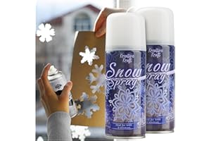 KreativeKraft Spray Fausse Neige 250ml, Bombe Neige Artificielle Décorative, Arbre, Fenêtre, Couronne - Déco Noel (Blanc 2 Pack)