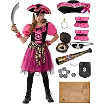 DEGUISE TOI Piraten-Kostüm Für Mädchen – Rosa Kleid Mit Hut, Karneval & Mottoparty