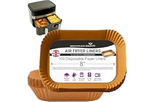 Culpitt Air Fryer Liners for Ninja Dual | 100 | Non-Stick Disposable Liners, Designed for Ninja, Tefal, Tower, Salter | 200mm x 130mm | Made in The UK | 100 Pack