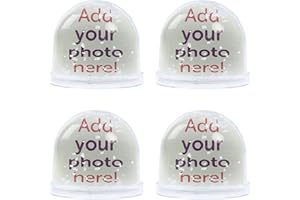 CARIBOU LIVING Photo Snow Globe Glitter Dome 9cm Ornament - Clear Base - Add your own Picture Personalised (4)