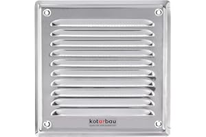KOTARBAU® Griglia di ventilazione 165 x 165 mm con rete in aciaio inox aerazione areazione metalica da sovrapporre