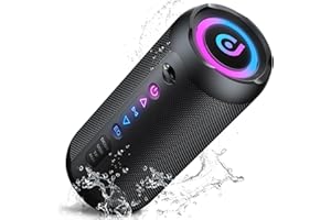 AJBLG Bluetooth Lautsprecher mit Licht, 30W Musikbox Tragbarer Bluetooth Box mit IPX7 wasserdicht, Dualen Bass-Treibern, 30 Sth Akku, RGB Lichter, TWS Kopplung，AUX, TF Karte, Geeignet Outdoor/Party/Reisen