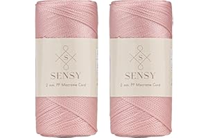 S SENSY 2 Yarn Strange Sensy Premium 2mm 230 Metres Polyester Rope, 100% Polypropylene Cord Macrame Cord 2mm Crochet Bag Cord Macrame Rope Crochet Yarn Gift for Knitwear (Pink)