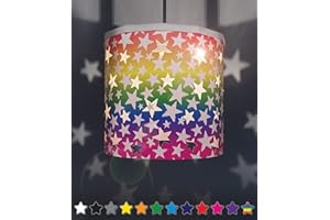 Ereki Ceiling Pendant Light Shade - Projector Stars Effect Light Cover - Magnetic Ceiling Night Light Lampshade Kit for Interchangeable Designs (Rainbow, Bulb NOT Included)
